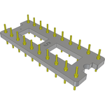 Conn DIP Adapter HDR 20 POS 2.54mm ST Thru-Hole Board