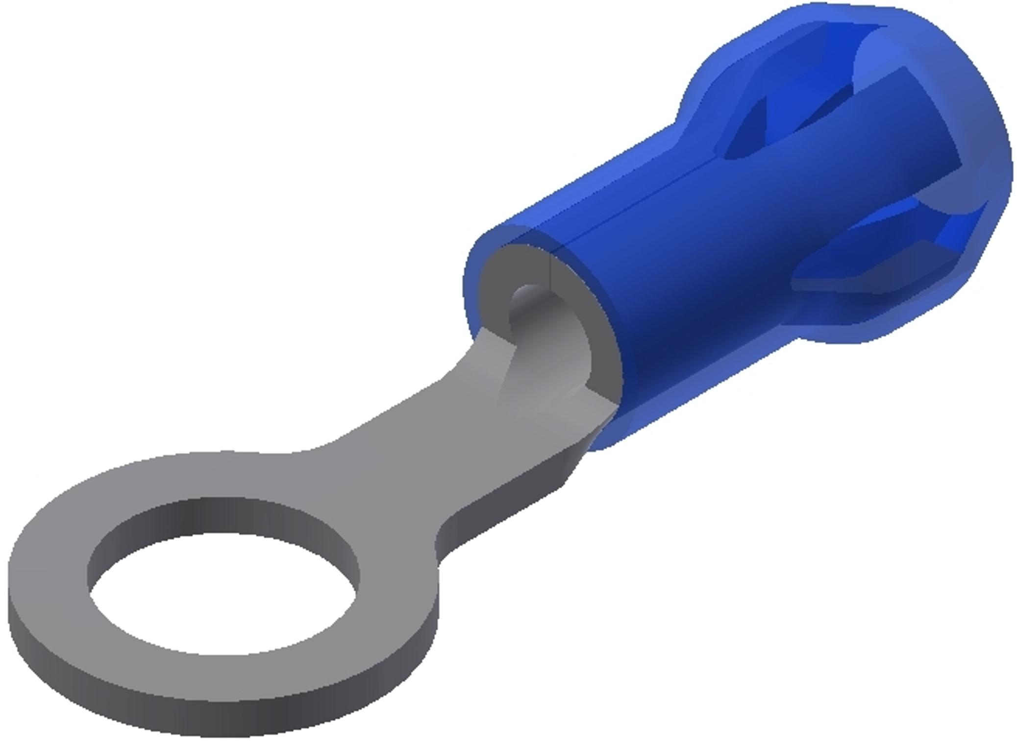 BURNDY-YAE14N4 Terminali connettore Ring Tongue Terminal 14-16AWG Copper Blue 30.22mm Tin Carton