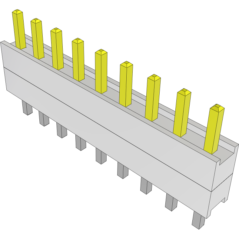 Samtec-HW-09-07-F-S-200-110 Steckverbinderleisten und Leiterplattenbuchsen Conn Board Stacker HDR 9 POS 2.54mm Solder ST Top Entry Thru-Hole Bulk
