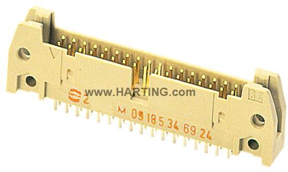 HARTING-09195245924 Steckverbinderleisten und Leiterplattenbuchsen Conn Shrouded Header (2 Sides) M 24 POS 2.54mm Solder ST Top Entry Thru-Hole