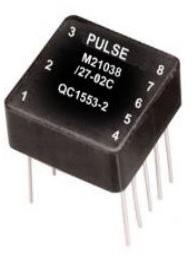 Pulse Electronics Corporation-M21038/27-10T Transformador de pulsos Pulse Transformer 1CT:2.12CT/1CT:1.5CT 100Vrms 1Ohm Prim. DCR 3.5Ohm Sec. DCR 8 Terminal Pin Thru-Hole