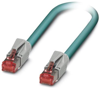 PHOENIX CONTACT-1411842 null Network cable Assembly Ethernet, Ethernet CAT5 (1 Gbps), 8-position, PUR, water blue RAL 5021, shielded, Plug straight RJ45 /IP20, on Plug straight RJ45 / IP20, cable Assembly Ethernet length free input (0.2 . 100.0 m)
