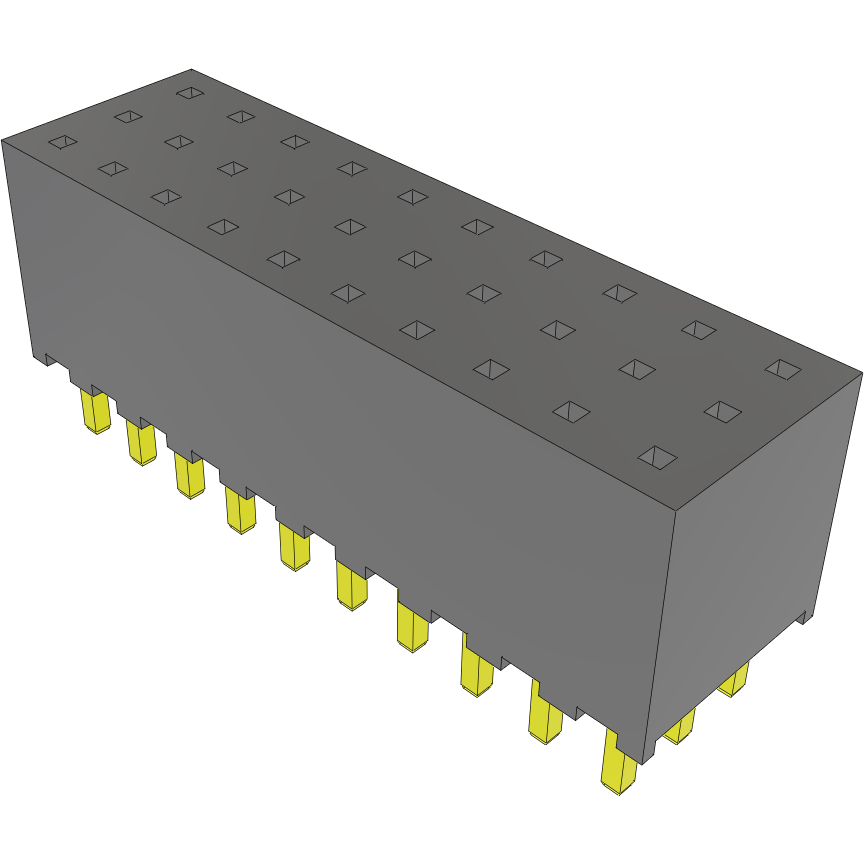 Samtec-SQT-110-01-F-T Cabezales del conector y receptáculos PCB Conn Socket Strip SKT 30 POS 2mm Solder ST Top Entry Thru-Hole Tube
