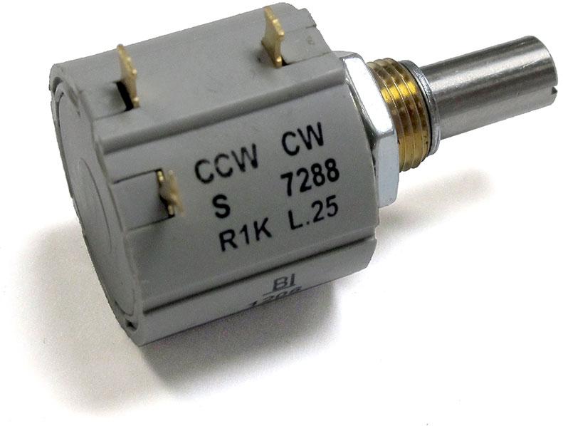 TT Electronics / BI Technologies-7286R10KL.25 Res Wirewound POT 10K Ohm 5% 2W 10(Elec)/10(Mech)Turns 6.35mm (39.67 X 22.23 X 26.99mm) Turret Panel Mount Clamshell