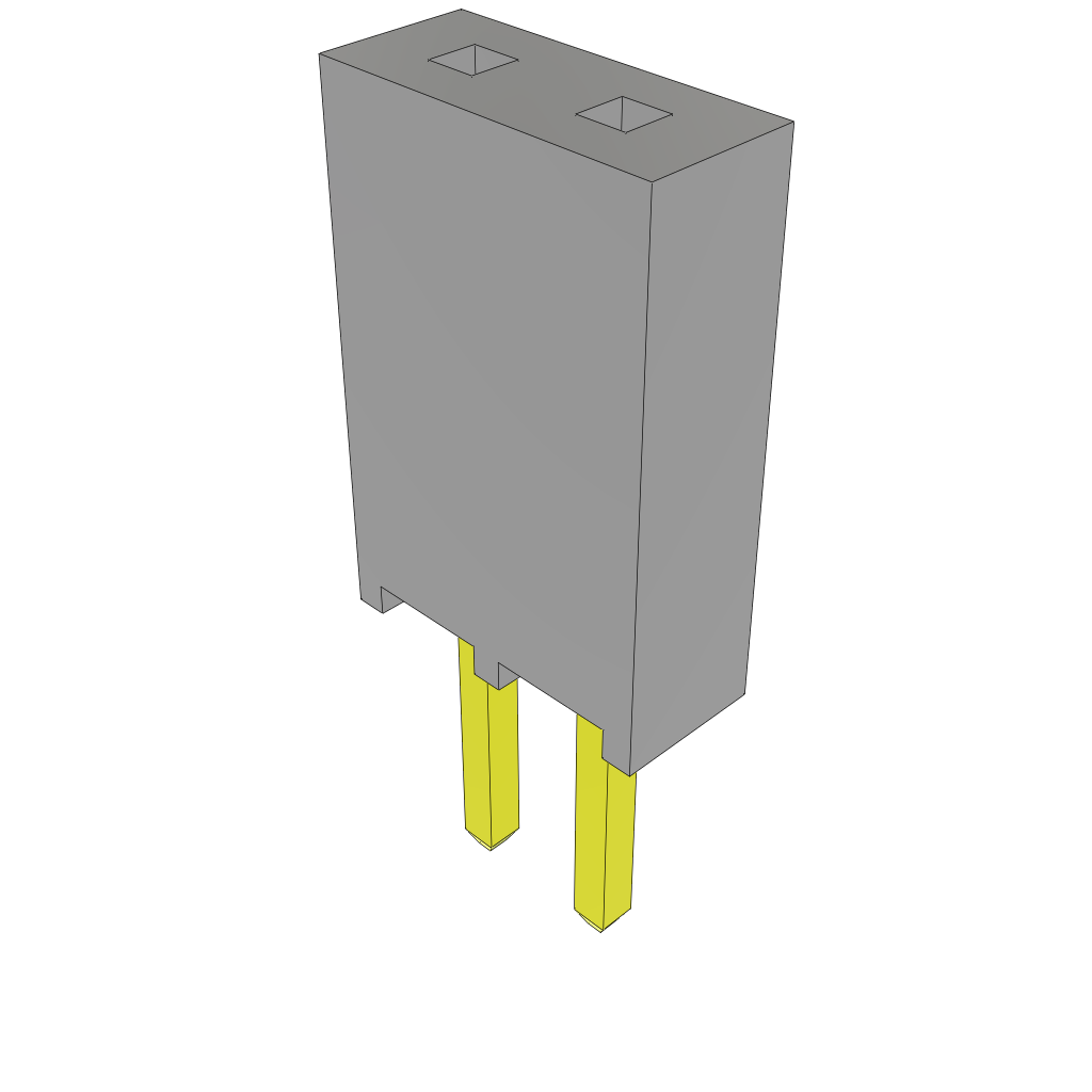 Samtec-SSQ-102-02-S-S Steckverbinderleisten und Leiterplattenbuchsen Conn Socket Strip SKT 2 POS 2.54mm Solder ST Top Entry Thru-Hole Bulk