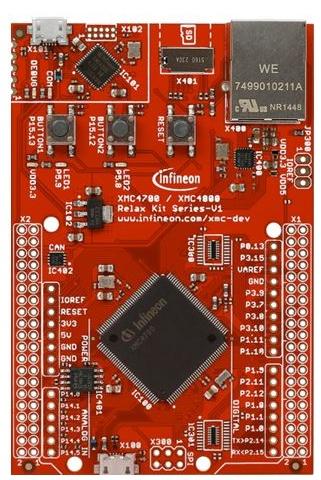 Infineon Technologies AG-KITXMC47RELAXV1TOBO1 Eingebettete Systementwicklungsboards und -kits XMC4700-F144K2048 Microcontroller Evaluation Board 0.032768MHz/12MHz/25MHz CPU 352KB RAM 2048KB/4MB SPI Flash