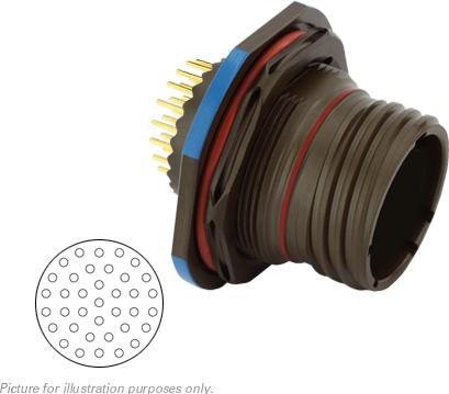 SOURIAU-8D7C25W37PN Steckverbinder, rund Conn Circular PIN 37 POS Solder ST Jam Nut 37 Terminal 1 Port