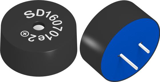 TDK-SD160701 Indicadores de audio y alertas Audio Buzzer Electromagnetic 1Vo-p 5Vo-p 60mA 3Vo-p 80dBA Through Hole Pin Tray