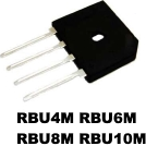 Rectron-RBU402M Brückengleichrichter Diode Rectifier Bridge Single 100V 4A 4-Pin RBU