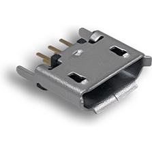 Switchcraft-PCMB20AUETR Connector USB Conn Micro USB 2.0 Type B RCP 5 POS 0.65mm Solder ST Thru-Hole 5 Terminal 1 Port T/R