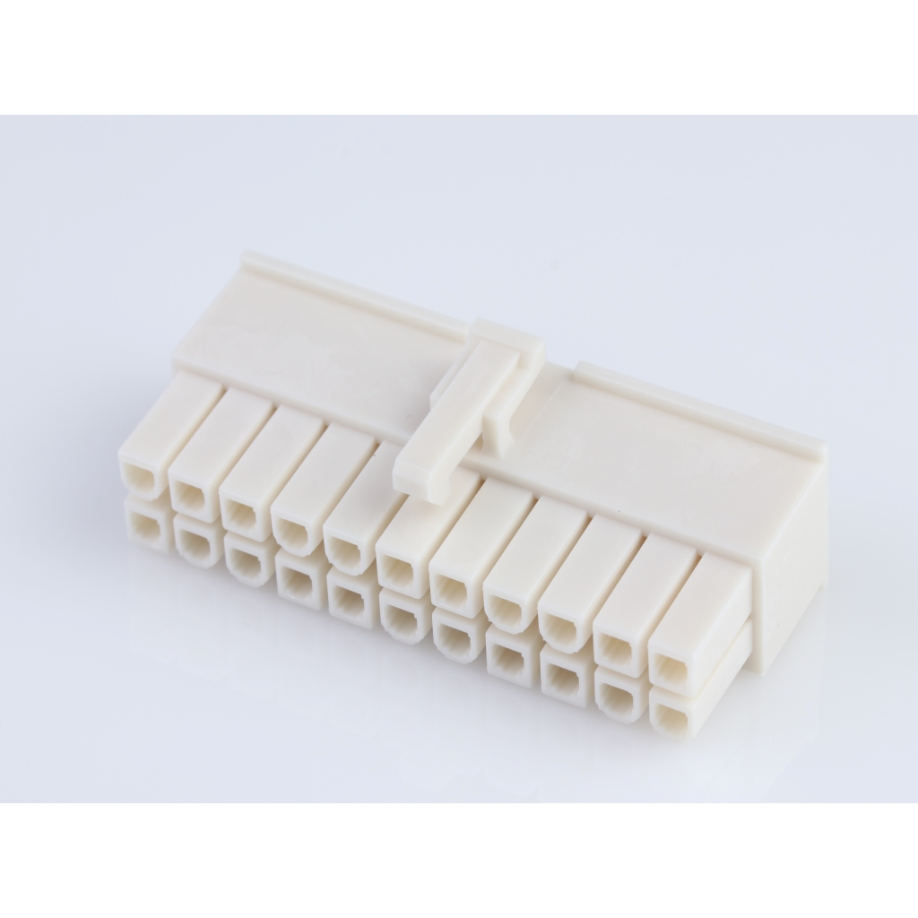 Molex-39-01-2225 Connector Discrete Wire Housing Conn Housing RCP 22 POS 4.2mm Crimp ST Cable Mount Natural Mini-Fit Jr™ Bag