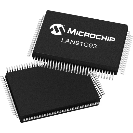 Microchip Technology-LAN91C93I-MS contrôleurs Ethernet Ethernet CTLR Single Chip 10Mbps 3.3V/5V 100-Pin QFP Tray
