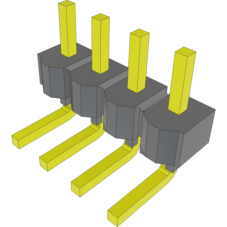 Samtec-MTSW-104-07-T-S-120-RA Steckverbinderleisten und Leiterplattenbuchsen Conn Unshrouded Header HDR 4 POS 2.54mm Solder RA Side Entry Thru-Hole Bulk