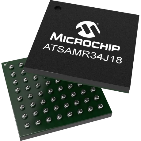 Microchip Technology-ATSAMR34J18BT-I/7JX Ricetrasmettitori RF RF Transceiver FSK/GFSK/GMSK/MSK/OOK/LoRa 3.3V 64-Pin TFBGA T/R