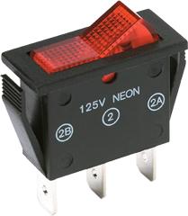 C&K-CA24J137207HQ Switch Rocker Switch Rocker ON OFF DPST Quick Connect Rocker 15A 250VAC 186.42VA Bulk