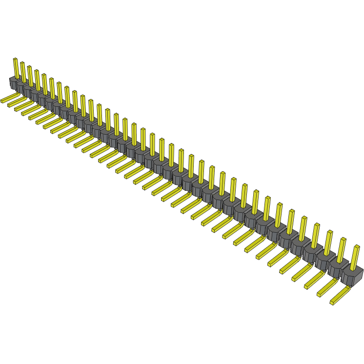 Samtec-HMTSW-136-08-T-S-195-RA Embases de raccordement et réceptacles PCB Conn Unshrouded Header HDR 36 POS 2.54mm Solder RA Side Entry Thru-Hole Bulk