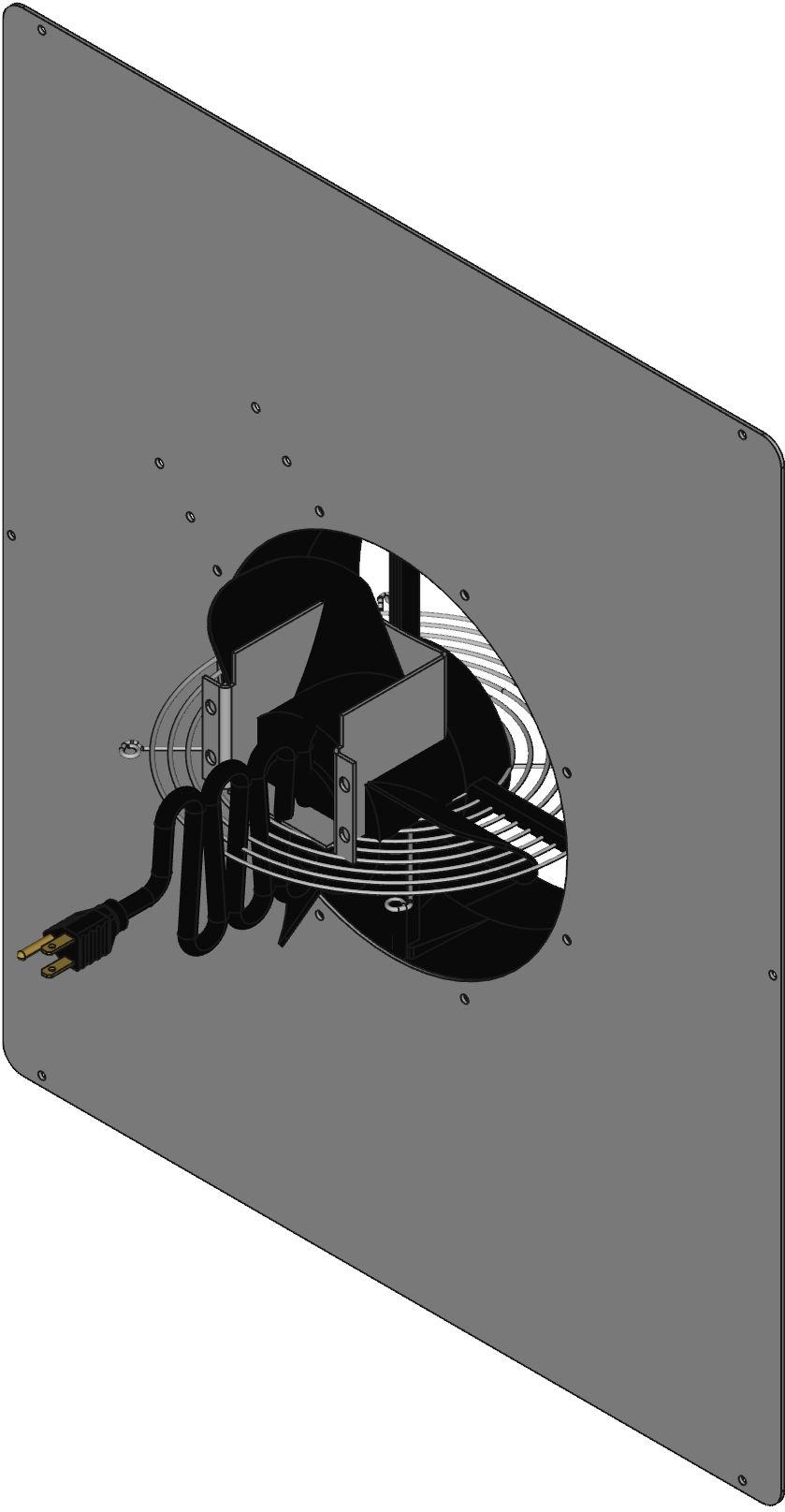 Hammond Manufacturing-C2T1931F10BK1 null Black Steel Cabinet Fan Tops With Pre-Wired Ten (10) Inch