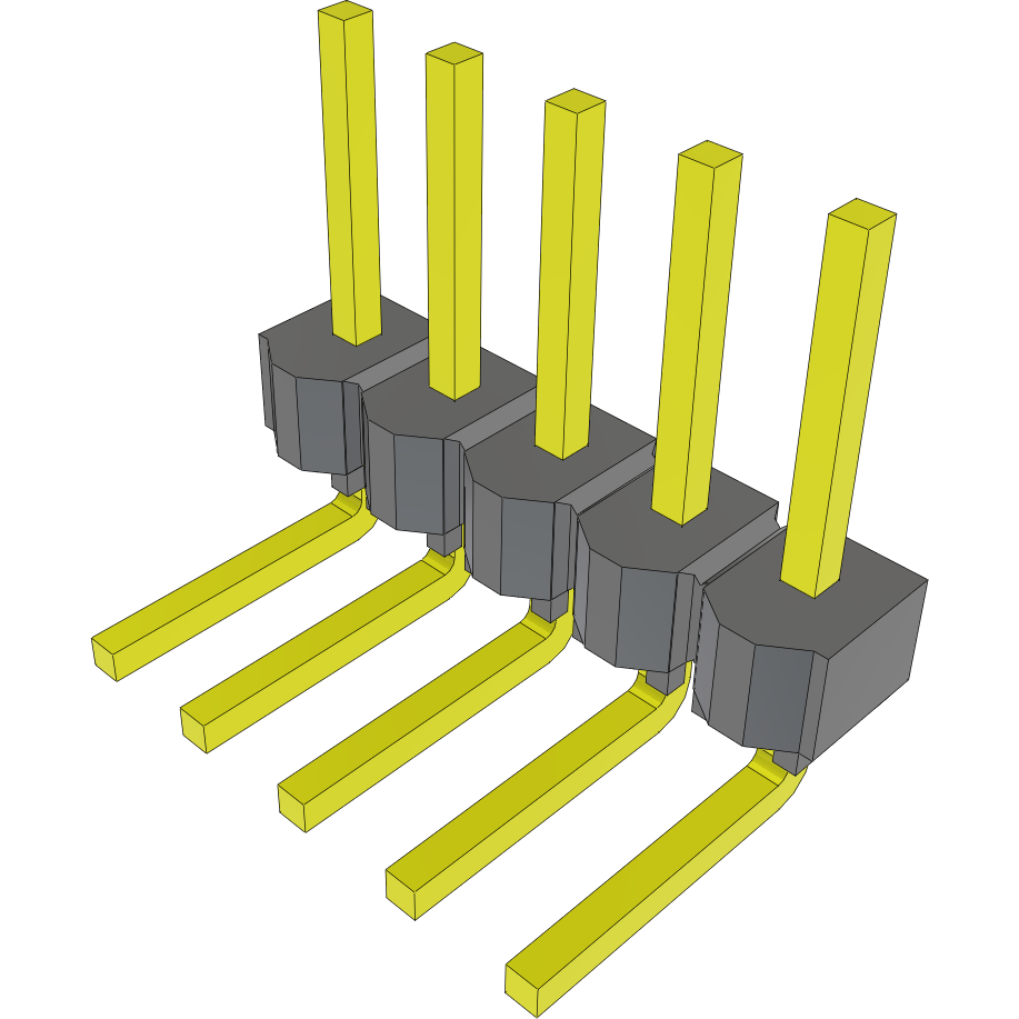 Samtec-HMTSW-105-22-G-S-244-RA Steckverbinderleisten und Leiterplattenbuchsen Conn Unshrouded Header HDR 5 POS 2.54mm Solder RA Side Entry Thru-Hole Bulk