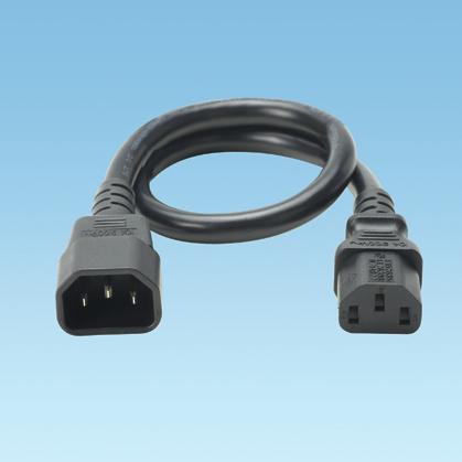 Panduit-PC14C13BL3 Cable Assembly AC Power Cable Assembly 1m C14 to C13 3 to 3 POS F-M 18AWG