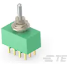 TE Connectivity-MTA406NPC Interruptor de palanca Switch Toggle ON None ON 4PDT Long Bat Lever PC Pins 6A 250VAC 28VDC PC Mount with Threads