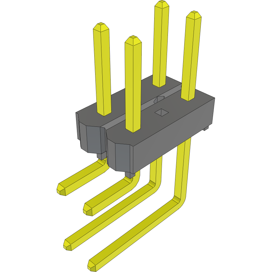 Samtec-TSW-102-08-F-Q-RA Piastre connettori e prese PCB Conn Unshrouded Header HDR 4 POS 2.54mm Solder RA Side Entry Thru-Hole Bulk