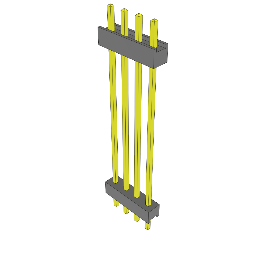 Samtec-ZW-04-14-T-S-1185-125 Connector Headers and PCB Receptacles Conn Board Stacker HDR 4 POS 2.54mm Solder ST Top Entry Thru-Hole Bulk
