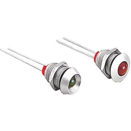 Bulgin Components PLC-DX1093/BL Panel Mount Indicators LED Panel Mount Indicator Uni-Color Blue 21mcd 2-Pin Bulk