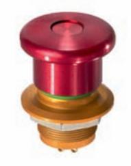 Apem Components-ES1S41653001 Interrupteur d'arrêt d'urgence Switch Emergency Stop N.C. DPST Mushroom Button 1A 24VDC 30N Solder Lug Panel Mount