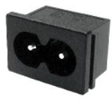 Qualtek Electronics-770W-X2/10 Steckverbinder Conn IEC 60320 C8 Inlet M 2 POS 8.6mm Solder ST Thru-Hole 2 Terminal 1 Port