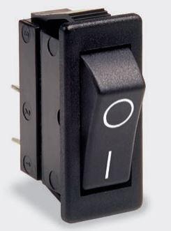 Bulgin Components PLC-C1300ABAAB Wippschalter Switch Rocker ON OFF SPST Quick Connect Curved Rocker 20A 250VAC 24VDC 745.7VA