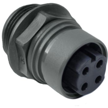 Bulgin Components PLC-PXP6014/04S/CR Steckverbinder, rund Conn Circular SKT 4 POS Crimp/Solder ST Panel Mount 4 Terminal 1 Port Bulk