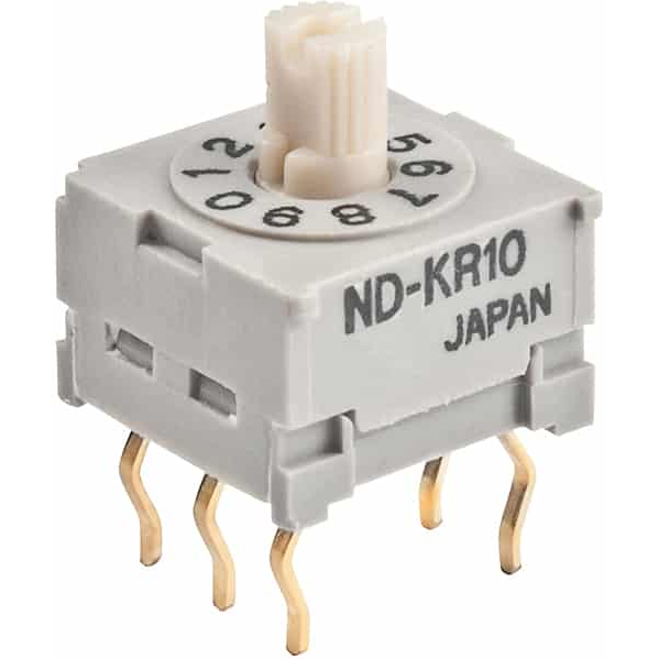 NKK Switches-NDKR10P Switch DIP Switch DIP N.O./N.C. SP10T 10 Shaft 0.1A 5VDC PC Pins 20000Cycles 2.54mm Thru-Hole Tray