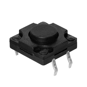 Same Sky (formerly CUI Devices)-TS15-1212-125-BK-260-SCR-D Switch Tactile Switch Tactile OFF (ON) SPST Round Button PC Pins 0.05A 12VDC 50000Cycles 2.6N Thru-Hole Bag