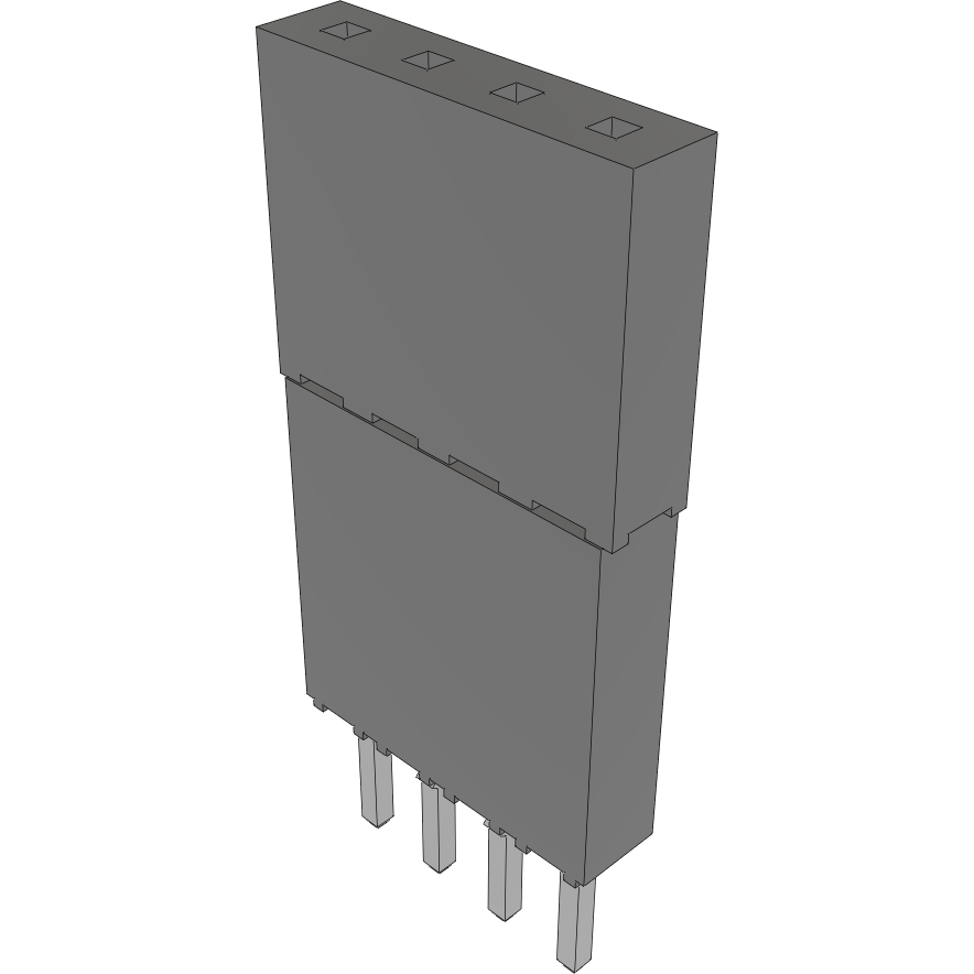 Samtec-ESQ-104-44-T-S-LL Steckverbinderleisten und Leiterplattenbuchsen Conn Elevated Socket SKT 4 POS 2.54mm Solder ST Top Entry Thru-Hole Bulk