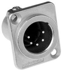 Amphenol-AC5MDZ Steckverbinder für Audio und Video Conn XLR Connector M 5 POS Solder Bucket ST Panel Mount 5 Terminal 1 Port Bag