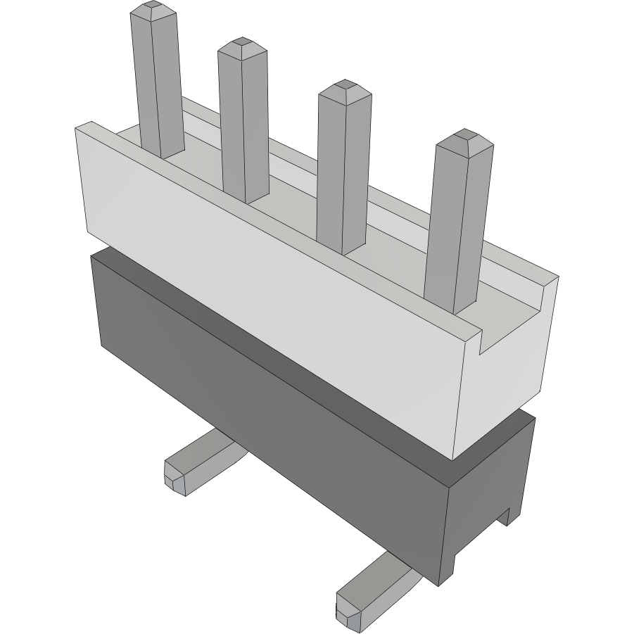 Samtec-HW-04-16-T-S-275-SM Steckverbinderleisten und Leiterplattenbuchsen Conn Board Stacker HDR 4 POS 2.54mm Solder ST Top Entry SMD Bulk