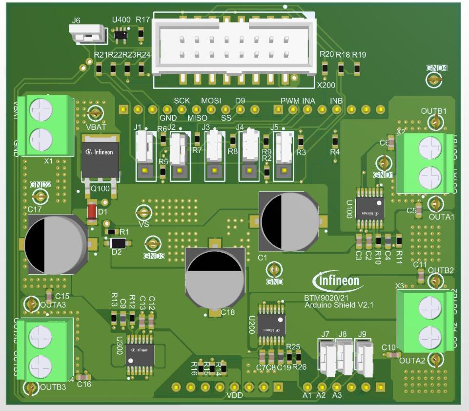 Infineon Technologies AG-KITBTM902021TOBO1 Energiemanagement, Entwicklungsplatinen und -kits BTM9020EP/BTM9021EP Motion Motor Control Evaluation Kit
