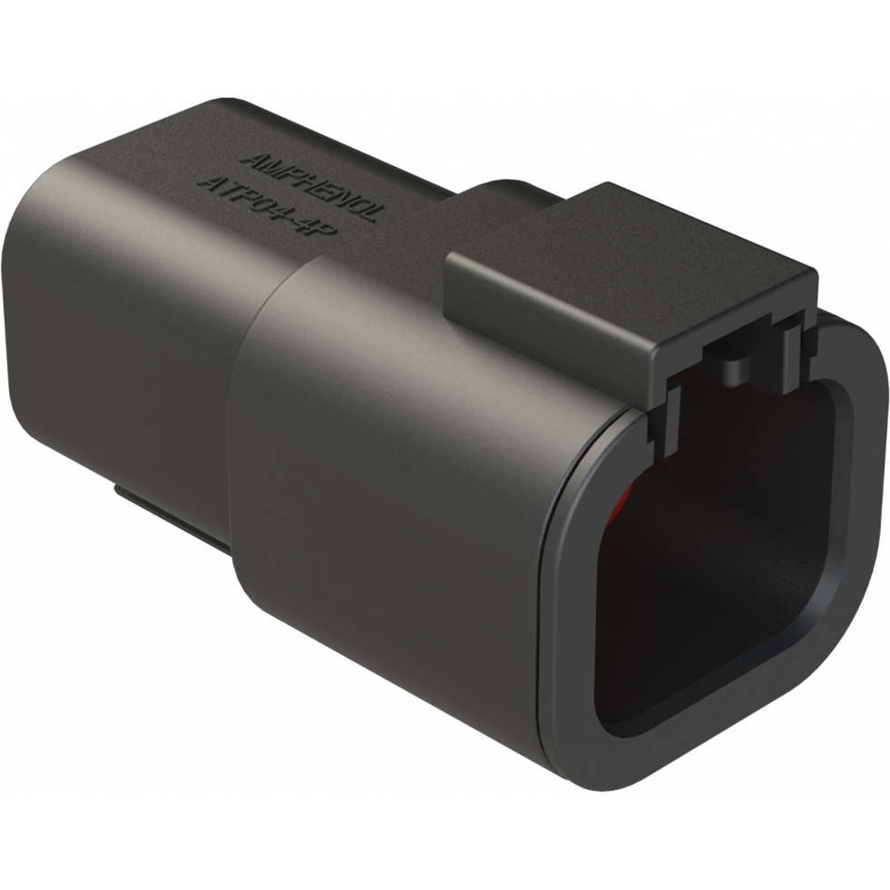 Amphenol-ATP04-4P-RD01BK Einzeladersteckverbinder, Gehäuse Conn Housing RCP 4 POS Crimp ST Cable Mount Black Box