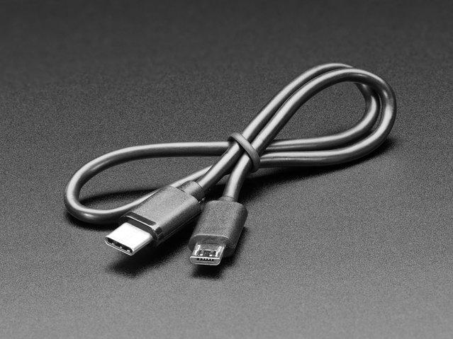Adafruit Industries-3879 Cable Assembly USB USB C To Micro B Cable - 1 ft 0.3 meter