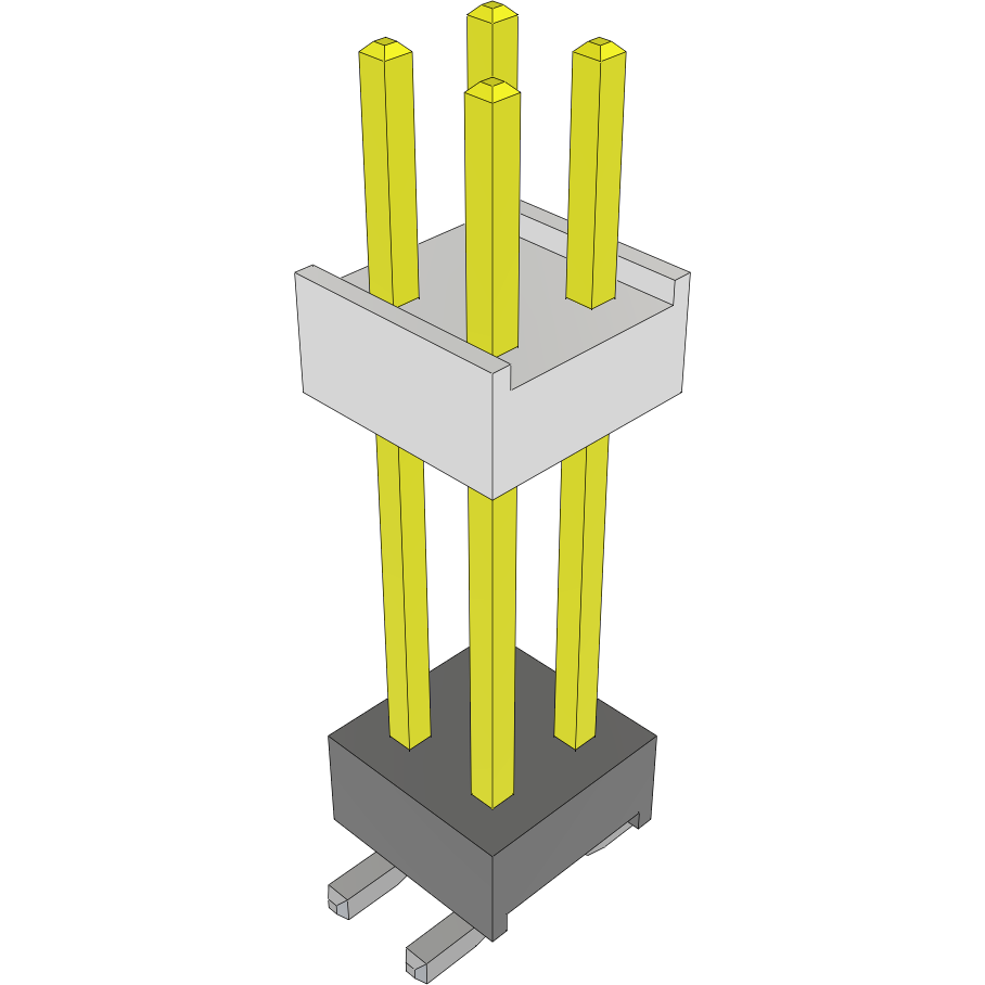Samtec-HW-02-10-F-D-595-SM Embases de raccordement et réceptacles PCB Conn Board Stacker HDR 4 POS 2.54mm Solder ST Top Entry SMD Layer