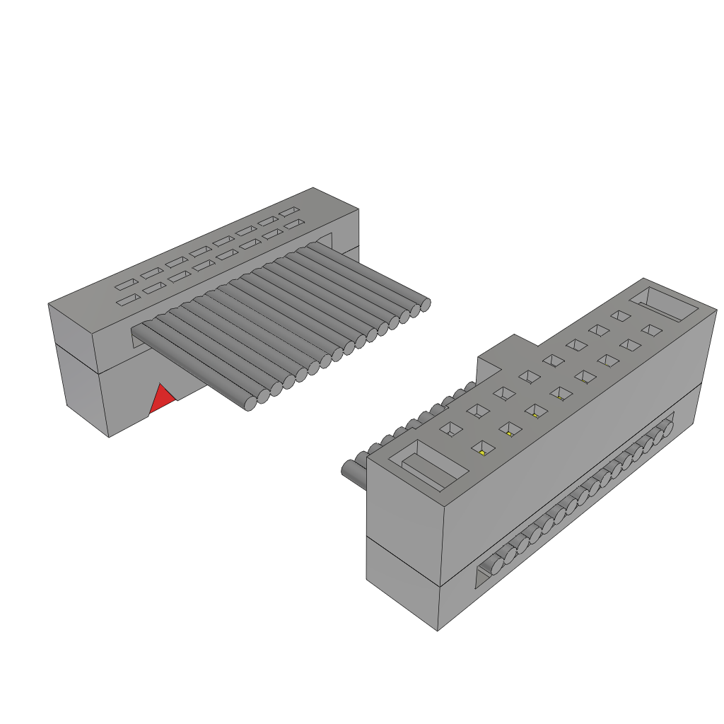 Samtec-FFSD-08-D-03.50-01-N-R Assemblaggio cavo a nastro piatto Cable Assembly 0.08m 30AWG 0.64mm 16 to 16 POS IDC Connector to IDC Connector F-F TIGER EYE™ Bulk