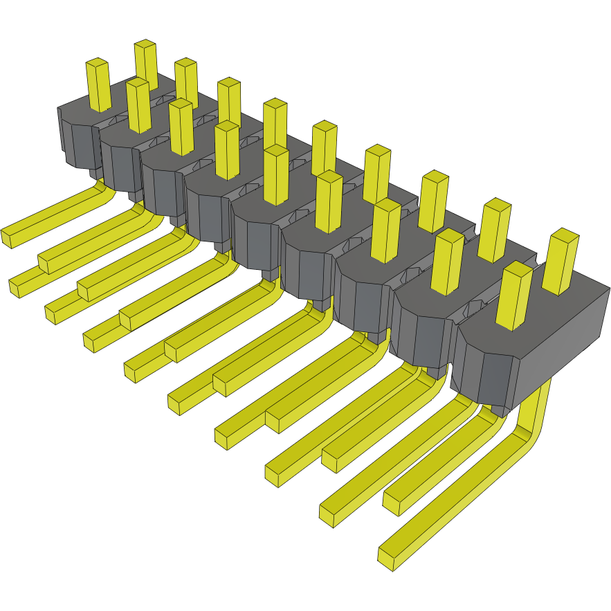 Samtec-MTSW-109-07-G-D-080-RA Connector Headers and PCB Receptacles Conn Unshrouded Header HDR 18 POS 2.54mm Solder RA Side Entry Thru-Hole Bulk
