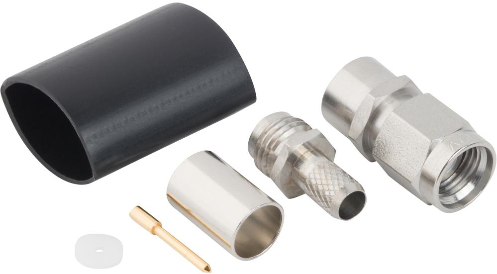 Amphenol RF-901-9601-1SF RF-Steckverbinder Conn SMA 0Hz to 12.4GHz 50Ohm Crimp ST Cable Mount PL Gold Over Nickel