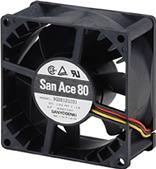 SANYO DENKI-9G0824G1011 Gebläse und Lüfter DC Fan Axial Ball Bearing 24V 20.4V to 27.6V 90CFM 51dB 80 X 80 X 38mm Sensor