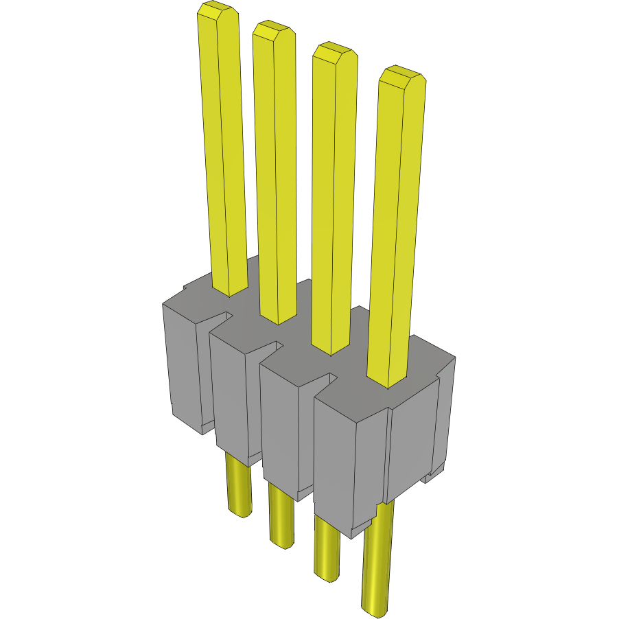 Samtec-HTMS-104-52-S-S Cabezales del conector y receptáculos PCB Conn Unshrouded Header HDR 4 POS 1.27mm Solder ST Top Entry Thru-Hole Layer
