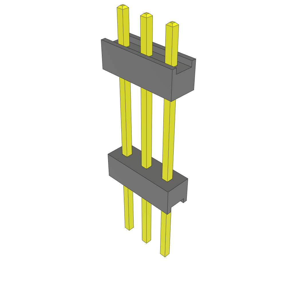 Samtec-ZW-03-11-T-S-541-281 Steckverbinderleisten und Leiterplattenbuchsen Conn Board Stacker HDR 3 POS 2.54mm Solder ST Top Entry Thru-Hole Bulk