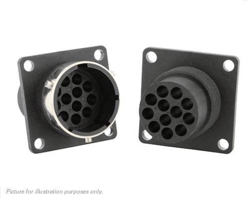 SOURIAU-UTG01412P Connector Circular Conn Circular PIN 12 POS Crimp ST Wall Mount 12 Terminal 1 Port Bag