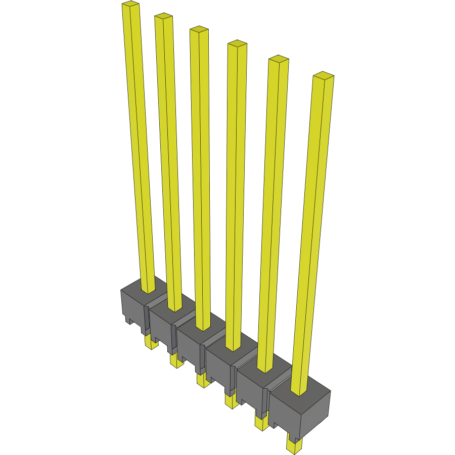 Samtec-MTSW-106-11-S-S-740 Steckverbinderleisten und Leiterplattenbuchsen Conn Unshrouded Header HDR 6 POS 2.54mm Solder ST Top Entry Thru-Hole Bulk