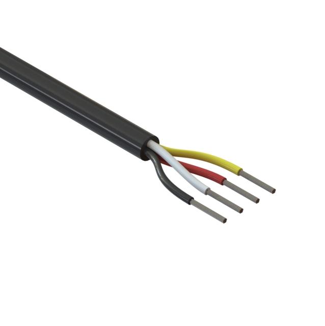 Tensility International-30-00380 Kabel, Mehrleiter Multi-Conductor Cable Polyvinyl Chloride 4Conductors 18AWG 6.2mm 300V Black Polyvinyl Chloride