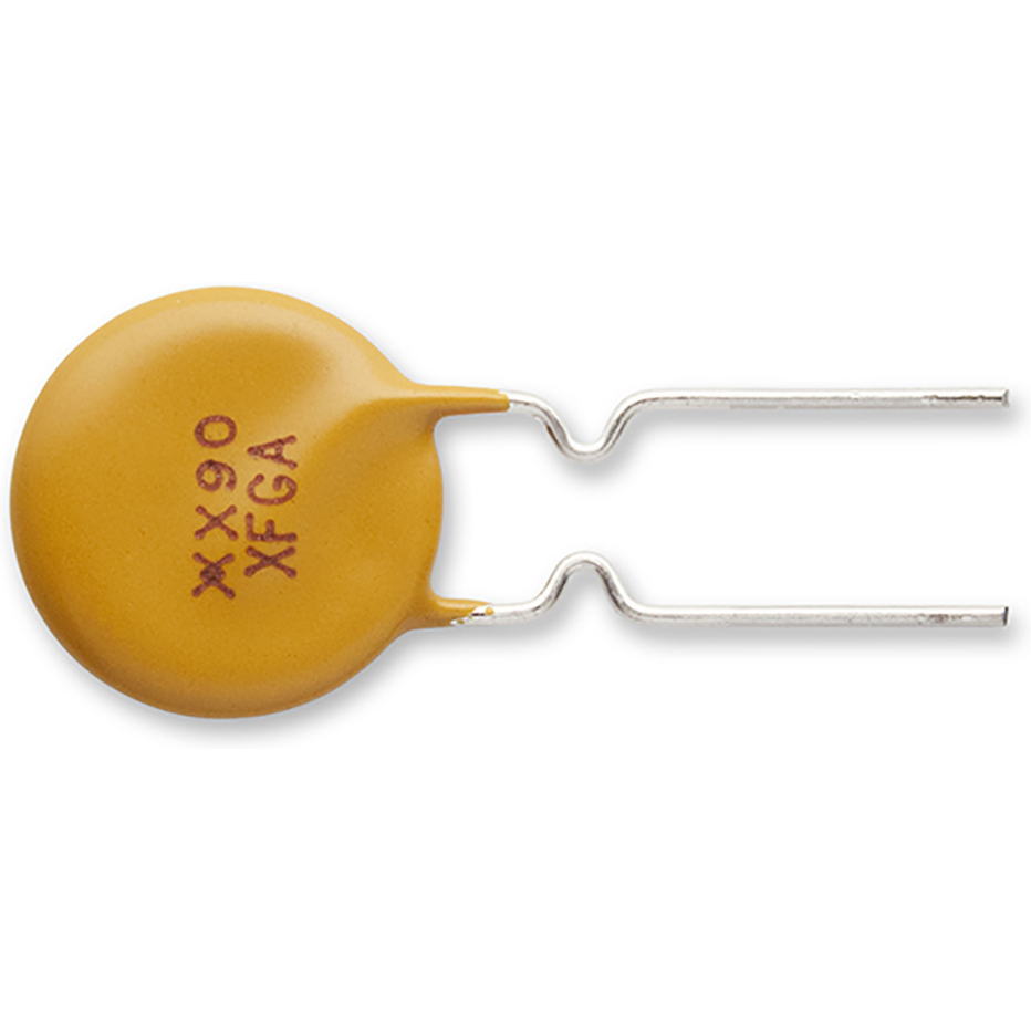 Littelfuse-RXEF090-AP Fusibile resettabile PTC PTC Resettable Fuse 0.9A(hold) 1.8A(trip) 72VAC/72VDC 40A 0.99W 7.2s 0.2Ohm Radial 11.2 X 3mm Ammo